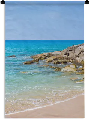 Produktbild von MuchoWow® Wandteppich Wandbehang Strand - Meer - Tropisch - Sommer 90x135 cm Tapisserie Dekoration Wandtuch - Baumwolle - Wandskulptur