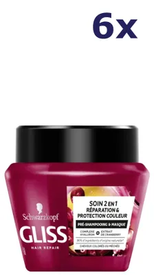 Produktbild von 6x Gliss Haarmaske & Pre-Shampoo 300 ml für coloriertes Haar