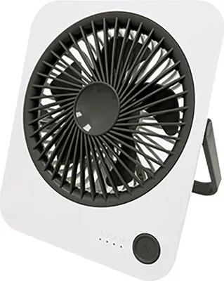 Obrázek produktu pro Dobíjecí stolní ventilátor, 1200 mAh, bílý a černý