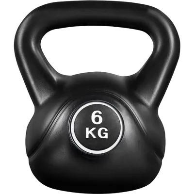 Produktbild von Yaheetech Kettlebell Schwarz Kugelhantel mit Kunststoffummantelung 6 Kg Schwunghantel Gewichte Hantel für Kraftraining