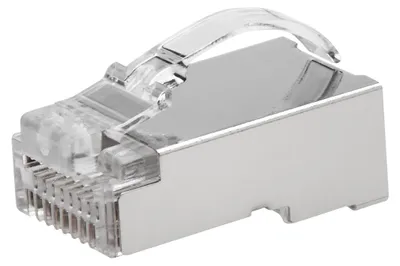 Obrázek produktu pro ROLINE RJ45 konektor, stíněný, Cat.6/6A (třída E/EA), jednoduchý průchod, pro plný/lankový vodič, 10 ks