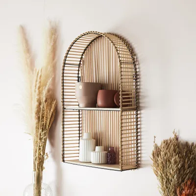 Image de Etagere - HOME DECO FACTORY - JAVA - Compartimentée - Noir et Beige
