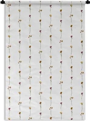 Produktbild von MuchoWow® Wandteppich Wandbehang Blumen - Pastell - Muster 90x135 cm Tapisserie Dekoration Wandtuch - Baumwolle - Wandskulptur