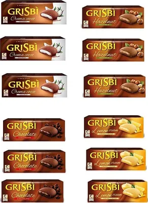 Produktbild von TESTPAKET Vicenzi Grisbi Zitrone-Haselnuss-Schokolade-Kokosnuss ( 12 x 150g )