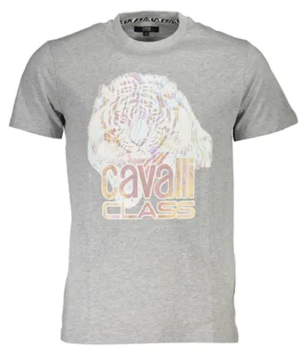 Produktbild von Graues Herren T-Shirt mit Druck und Logo – Stilvoll und Komfortabel
