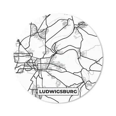 Obrázok produktu pre Podložka pod myš - Mapa mesta - Ludwigsburg - Mapa - 20x20cm - Rohožka pod myš