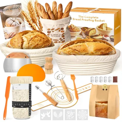 Productafbeelding van Solidchoice - Sourdough Starter Set met Rijsmanden en Accessoires
