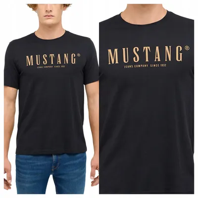 Obrázek produktu pro Mustang | Pánské tričko Austin, černé provedení, bavlna, velikost S