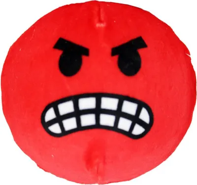 Produktbild von Wütender Smiley Ball aus Plüsch rot - ca. 9 cm