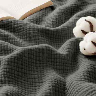 Musselin Knuffeldecke 220x240 cm, 4-lagig, grau, Oeko-Tex