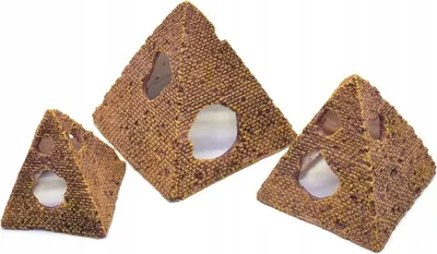 Immagine prodotto di Set di 3 piramidi ornamentali per acquario 8,5-12,5 cm