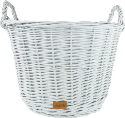 Obrázok produktu pre WikliBOX - Okrúhly košík na hračky, biely, s uchami - 41/29x37H
