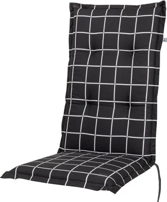 Produktbild von Auflage Hochlehner Milano 2398 anthrazit-grau kariert120x49x6 cm KETTtex
