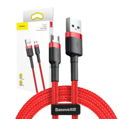 Zdjęcie produktu dla Baseus 6953156280328 kabel do telefonu komórkowego czarny, czerwony 1 m USB A Micro-USB B