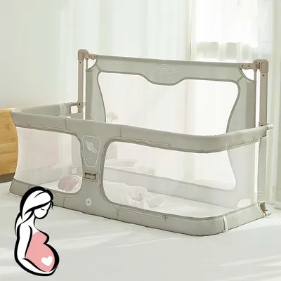Produktbild von 3-in-1-Babywiege als Beistellbett, tragbares Babybett und Kinderreisebett mit Moskitonetz zum Aufstellen am Bett