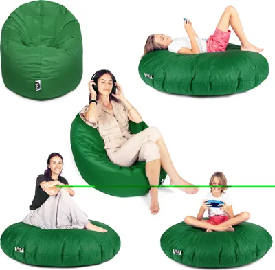 Produktbild von Sit&Joy Sitzsack 2 in 1 Sitzkissen Bodenkissen für Erwachsene & Kinder - Gaming mit Füllung Kissen Sessel BeanBag in 3 Größen und 27 Farben erhältlich mit Reißverschluss (Ø 145cm)