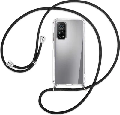 Produktbild von Handykette Backcover-Schutzhülle mit Band (Metall silberfarben) für Xiaomi Mi 10T (Pro) 5G - schwarz