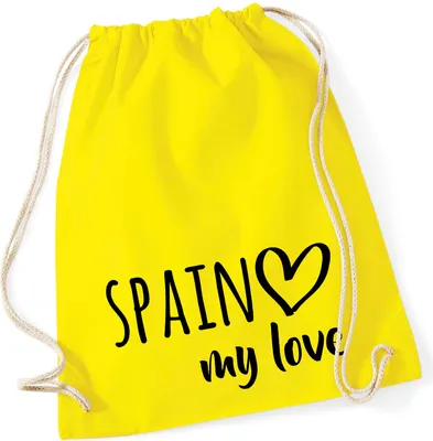Produktbild von Huuraa Turnbeutel Spain my love 12 Liter Yellow Baumwolle Rucksack Geschenkidee