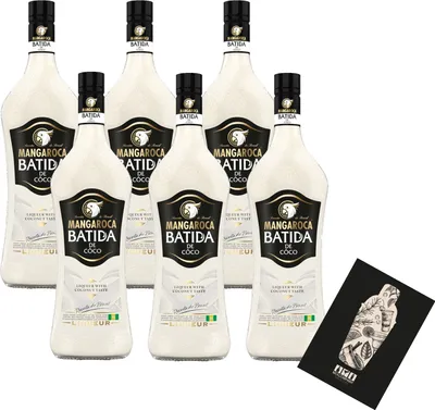 Produktbild von Mangaroca Batida de Coco 6x 0,7L (16% vol) 6er Set Kokosnuss Likör - [Enthält Sulfite]