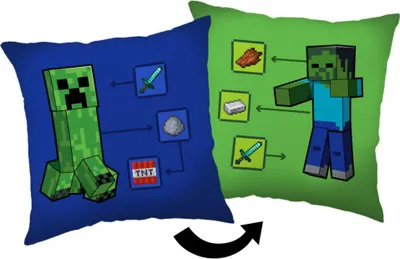 Zdjęcie produktu dla Minecraft How to Creeper dekoratives Kissen 40X40 cm
