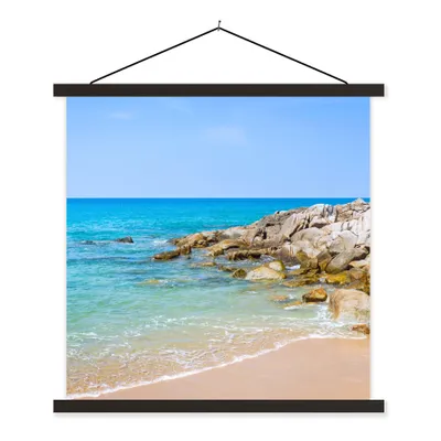 Produktbild von MuchoWow® Textilposter Strand - Meer - Tropisch - Sommer 90x90 cm mit schwarzem Rahmen - Magnetisches