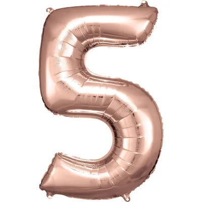 Obrázok produktu pre amscan veľké číslo 5 ružovo zlatý balón N34 58 cm x 86 cm FOLIENBALLOON