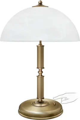 Produktbild von Messing Tischleuchte elegant klassisch Goldpatina 49cm Ø35cm 2x E14 80W Wohnzimmer Schlafzimmer Büro Leselampe handgefertigt