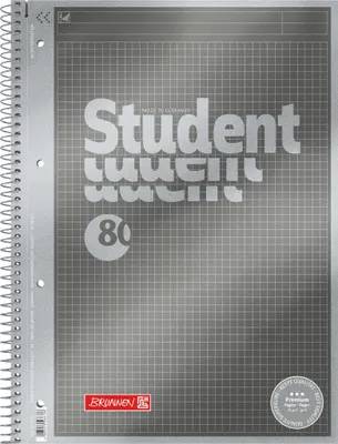 Zdjęcie produktu dla Brunnen 1067145, Antracyt, Metaliczny, 80 ark., Papier w linię, A4, 90 g/m², Bindowanie spiralne