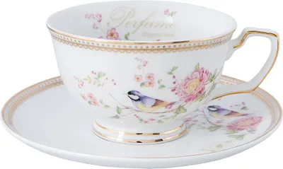 Obrázok produktu pre Šálka Clayre & Eef s podšálkou 150 ml biely porcelán okrúhle kvety