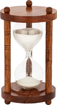 Produktbild von NKlaus Nautische Sanduhr 3 Säulen Holz 30min 18x10cm Stundenglas Maritime Dekoration 14993