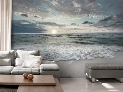 Produktbild von Vlies Fototapete Meer und Strand 350x256 cm Tapeten Wandtapete XXL Landschaft Natur See Himmel c-C-10019-a-a