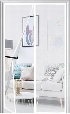 Produktbild von Starkes Fliegengitter für Balkon- und Terrassschutz 80 x 240 cm - Magnetische Insektenschutz ohne Bohren, ideal für Türen und Fensteröffnungen