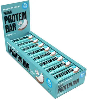Produktbild von Body Attack Power Protein Bar-24 Riegel a 35 g Cocos