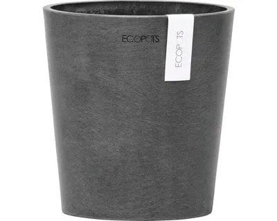 Produktbild von Pflanztopf Ecopots Morinda Kunststoff matt Ø 14,2 cm H 16 cm dunkelgrau inkl. Erdbewässerungsystem