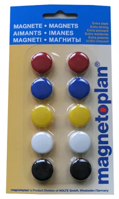 Zdjęcie produktu dla Magnetoplan 16662, Magnes na tablicę, Różne kolory, 10 szt.