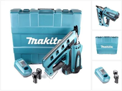 Image de Makita GN 900 SE Cloueur à gaz sans fil 7,2 V en coffret de transport avec 2x BL 7010 batterie 1,0 Ah et chargeur DC07SA
