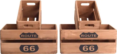Immagine prodotto di Rebecca Mobili set di 4 contenitori in legno di paulownia, marrone