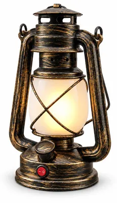 Produktbild von Camping Laterne, Vintage LED Laterne mit Flammeneffekt, Type-C aufladbar, 3 Lichtmodi, 1200 mAh, 2 W, Bronze
