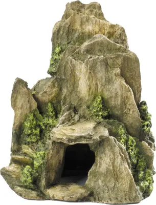 Productafbeelding van Aqua D'ella Steen met mos 19 cm | natuurgetrouwe aquarium- en terrariumdecoratie