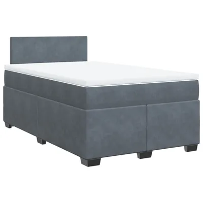 Produktbild von Boxspringbett mit Matratze Dunkelgrau 120x190 cm Samt