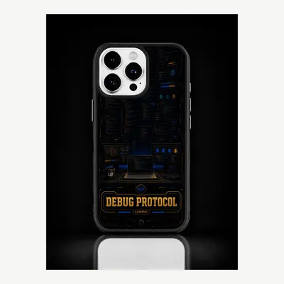 Productafbeelding van iPhone 16 Pro hoesje, telefoonhoesje, beschermhoesje, case met debuggingsmotief – LUNØIR ©