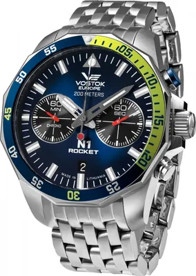 Produktbild von Herrenuhr VOSTOK EUROPE 6S21-225A708B in klassischem Marineblau, wasserdicht.