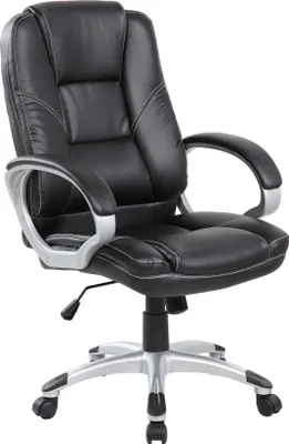 Produktbild von Bürostuhl Dminell, Chefsessel mit Armlehnen, Ergonomischer Bürostuhl, 69x63h105/116 cm, Schwarz
