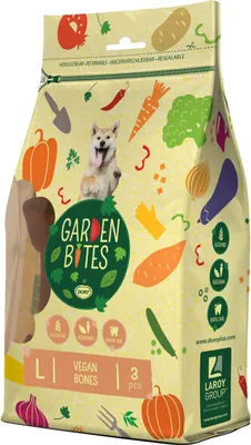 Image de DUVO+ Garden Bites Vegan Bones 14,5cm//270g Sac de 3 os dentaires, 65262693
