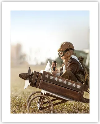Produktbild von Poster - Poster ohne Rahmen - Kindheit Flugzeug Spielzeug - 40x50 cm - Wand Bild - Wanddeko - Wandbilder - Kunstposter - Wandposter - Bilder - Kunstdruck - Wanddekoration - Wandbild - P2XPA40x50-4469