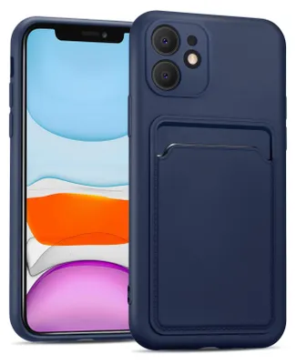 Immagine prodotto di Custodia per cellulare per Apple iPhone 11 Custodia in silicone con slot per schede Slim Wallet Case, blu