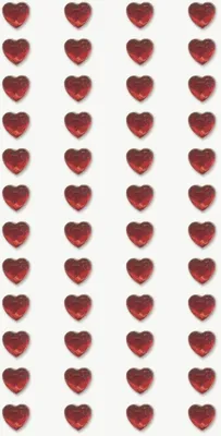 Produktbild von Sticker-Etikett Acrylsteinen Miniherz rund rot 48 Stück Packung mit 6 Stück