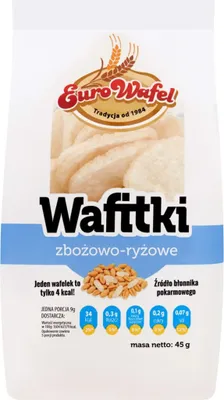 Zdjęcie produktu dla Eurowafel Wafitki Zbożowo-Ryżowe 45 G