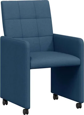 Immagine prodotto di vidaXL Sedie da pranzo con rotelle, set da 2 pezzi, blu, 58 x 65 x 94 cm, tessuto