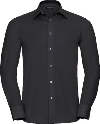 Produktbild von Russell Collection - Formelles Hemd für Herren Langärmlig PC5753 (43,5cm) (Schwarz)